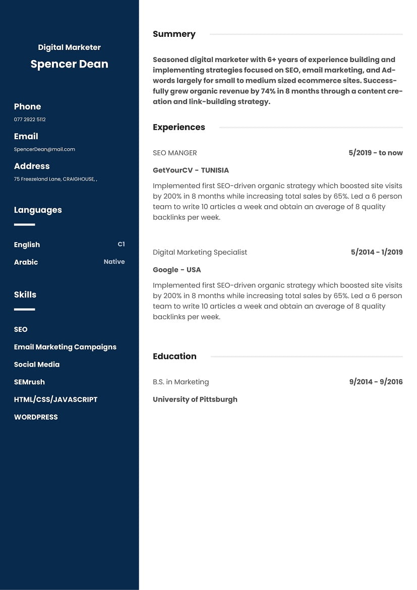 how to do a resume online for free