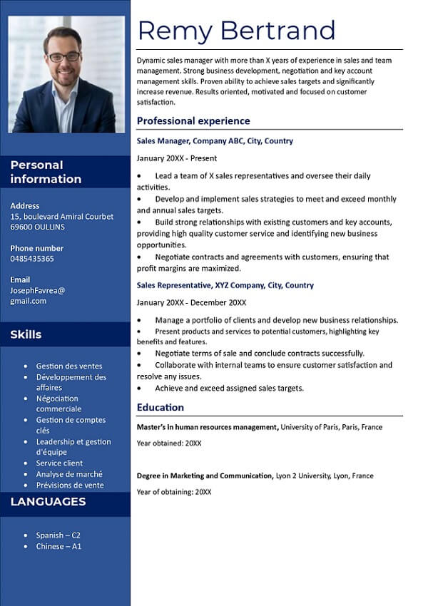 cv tabular form template